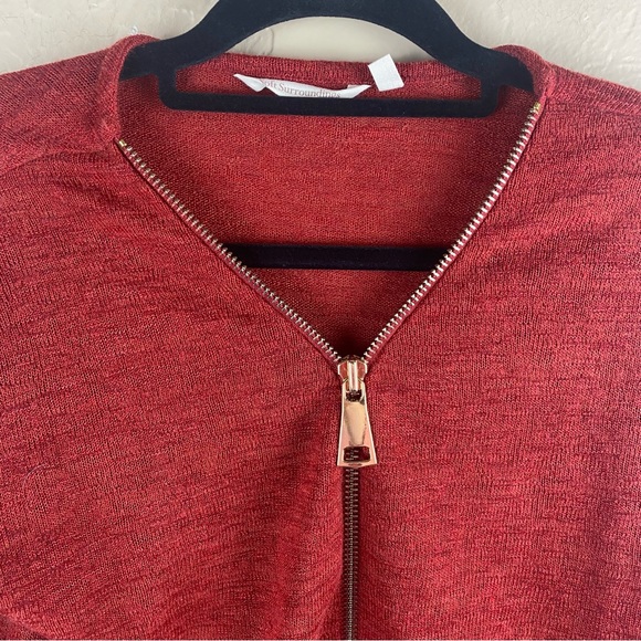 Soft Surroundings Valentina half zip red lightweight sweater top size XS - Picture 7 of 10